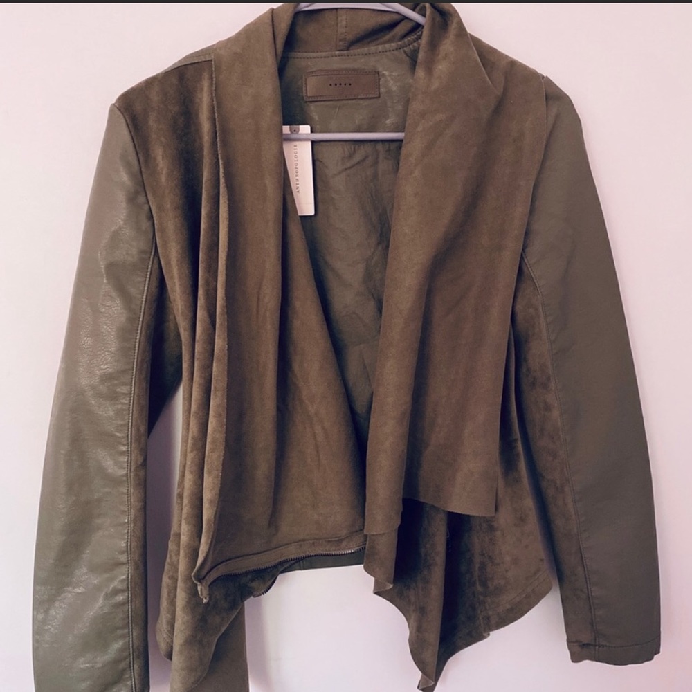 Anthropologie jacket suede and faux leather xs